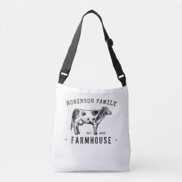 Familjen Namn Farmhouse Rustic Dairy Mjölk Cow Axelväska