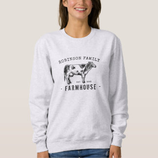 Familjen Namn Farmhouse Rustic Dairy Mjölk Cow T Shirt