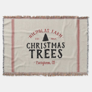 Familjen Namn Julgran Farm Grain Sack Filt