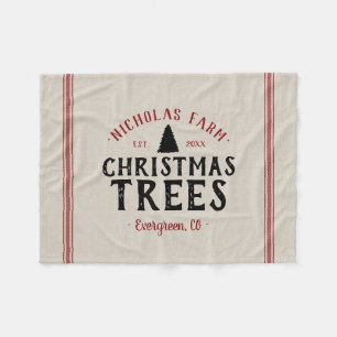 Familjen Namn Julgran Farm Grain Sack Fleecefilt