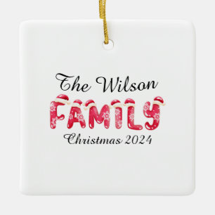 Familjen namn matchande jul julgransprydnad keramik