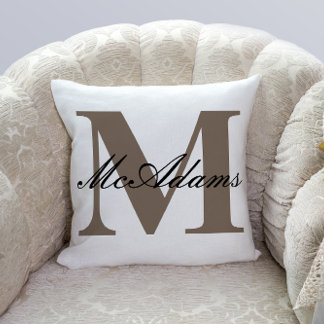 Familjen Namn Monogram | DEKORATIV KUDDE