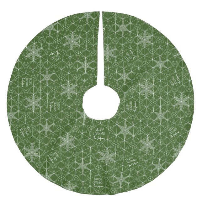 Familjen namn Personlig Snowflake Träd Skirt Julgransmatta Borstad Polyester (Framsidan)