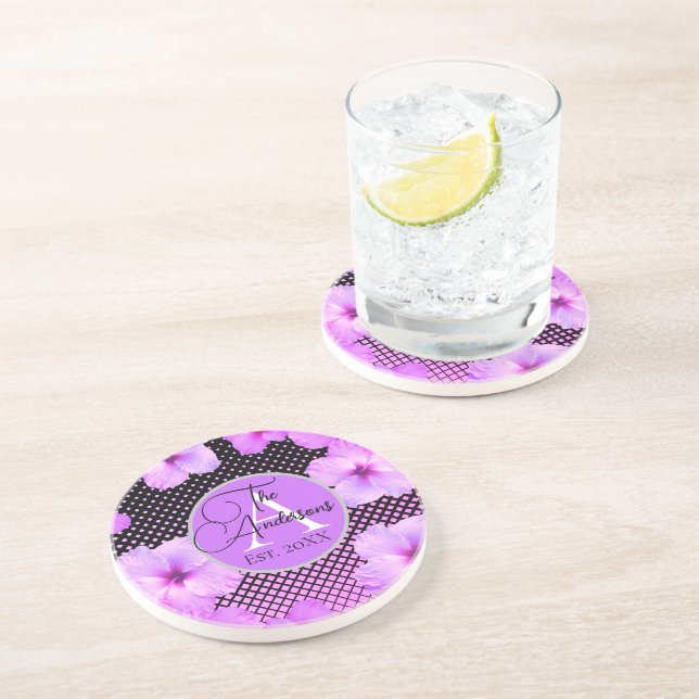 Familjen Namn Shock rosa Hibiscus Underlägg (Sidan)