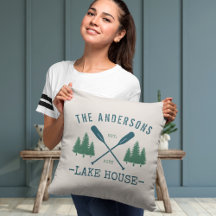 Familjen Namn Sjö House Rustic Oars Gräs Träd