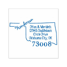 Familjen Namn Skapar Returadressen Oklahoma Own Ok Självfärgande Stämpel