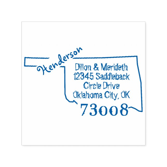 Familjen Namn Skapar Returadressen Oklahoma Own Ok Självfärgande Stämpel (Design)