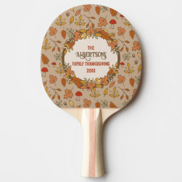 Familjen Namn Thanksgiving Höst löv Pingisracket