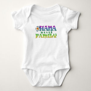 Familjen Ohana elak - med plumeria Baby Bodykoste T Shirt