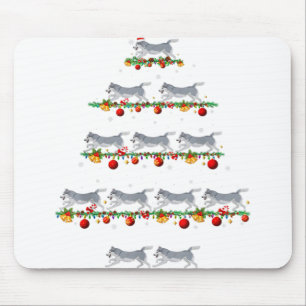 Familjen Pajama sätter Jul Alaska Malamute Hund Musmatta