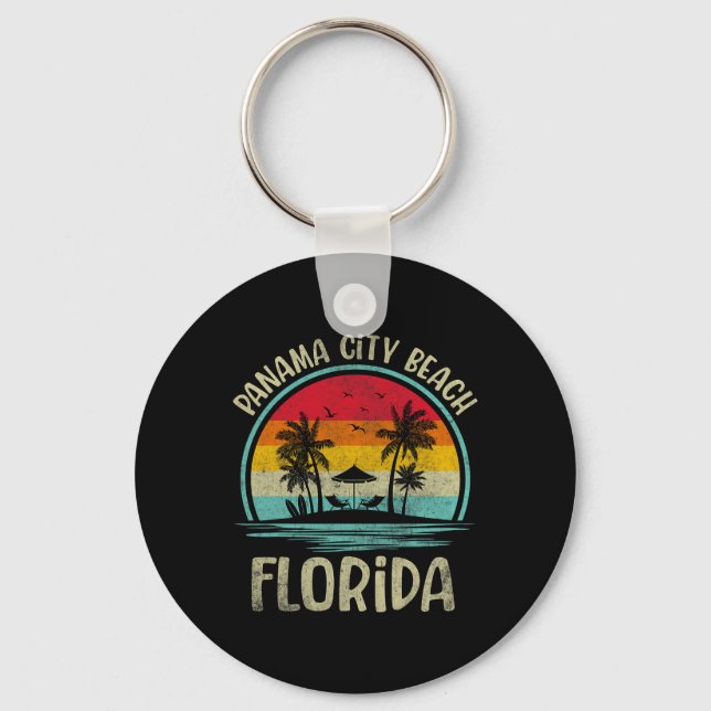 Familjen Panama City Beach Florida Handflatan Träd Nyckelring (Framsida)
