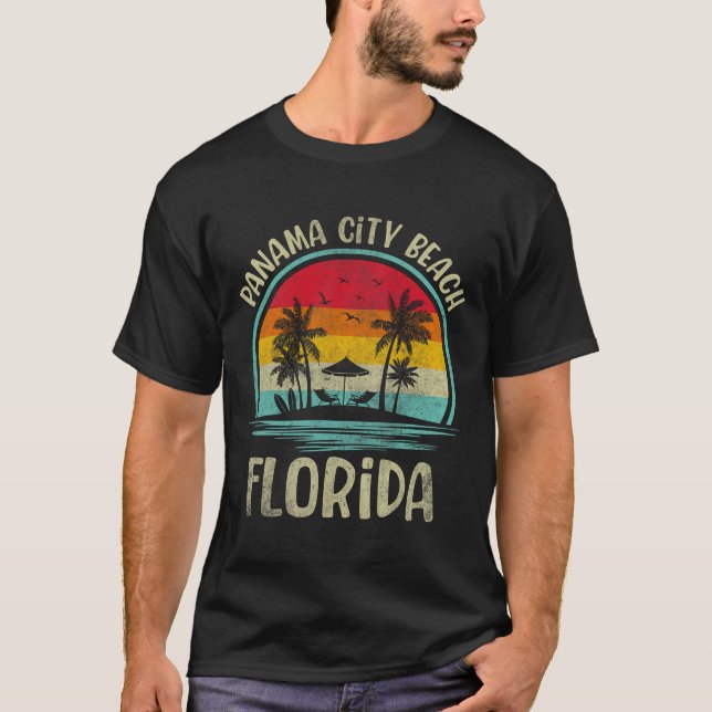 Familjen Panama City Beach Florida Handflatan Träd T Shirt (Framsida)
