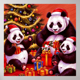 Familjen Pandas Open Julklapp Poster