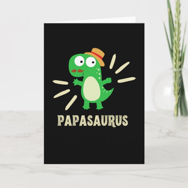Familjen Papasaurus Funny T-Rex Dinosaur Pappa Far Kort (Framsida)