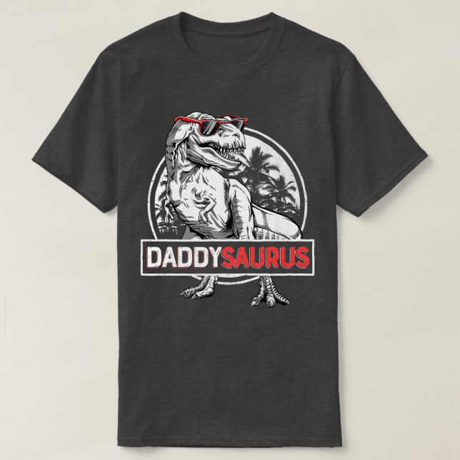 Familjen Pappa Saurus T re Dinosaur Manar Fars dag T Shirt (Design framsida)