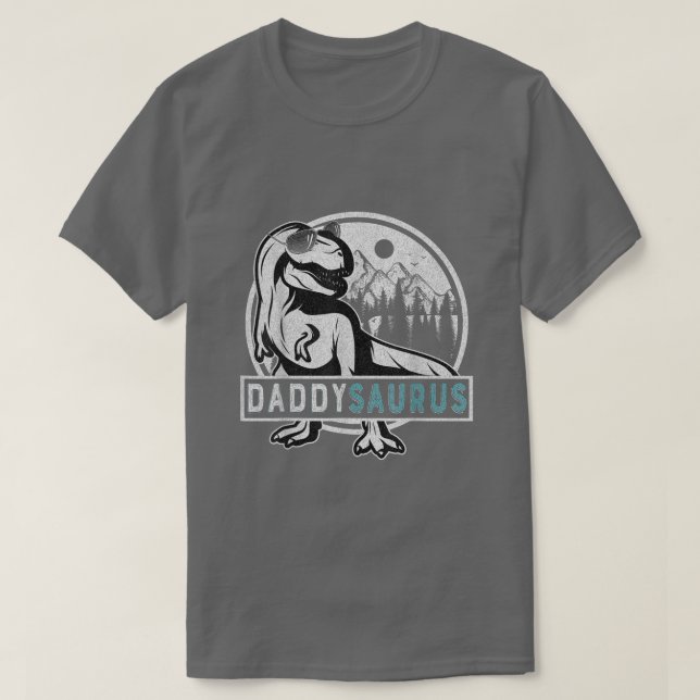Familjen Pappa Saurus T re Dinosaur Manar Fars dag T Shirt (Design framsida)