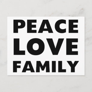 Familjen Peace Kärlek Vykort