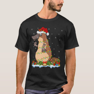 Familjen Platypus Älskare Matching Santa Hat Platy T Shirt