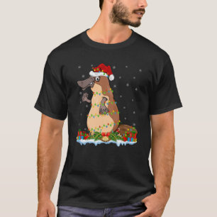 Familjen Platypus Älskare Matching Santa Hat Platy T Shirt
