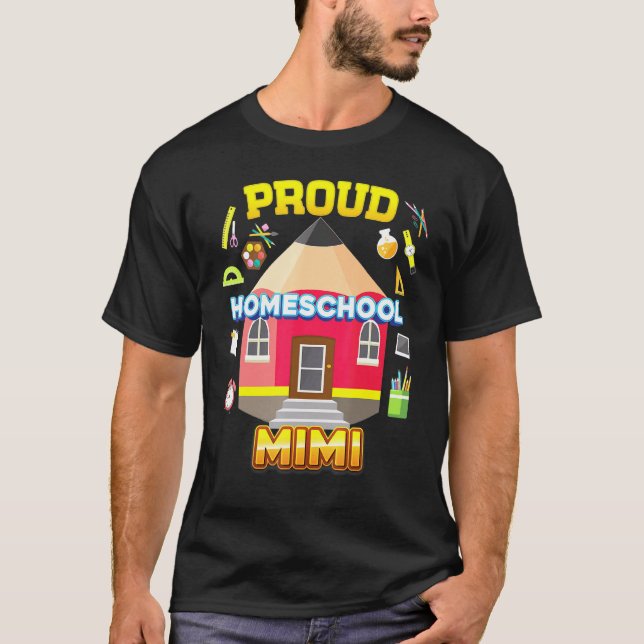 Familjen Proud Homeschool Mimi Pappa Mamma gick ti T Shirt (Framsida)