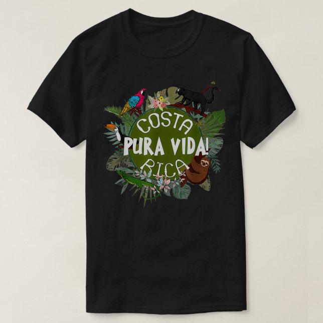 Familjen Pura Vida Costa Rica Beach sommar Handfla T Shirt (Design framsida)