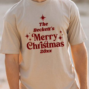 Familjen Retro Groovy God jul Helgdag T Shirt