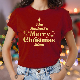 Familjen Retro Groovy God jul Helgdag T Shirt