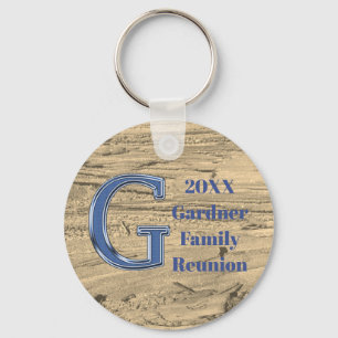 Familjen Reunion Blue Brev G Monogram Keepsaké Nyckelring