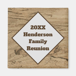 Familjen Reunion Brown Wood Grain Keepsaké Magnet