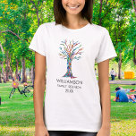 Familjen Reunion Rainbow Family Träd T Shirt<br><div class="desc">Familjeåterförening T-shirt för hela dam i familjen! Dessa T-tröjor i snyggten är dekorerade med en familj träd i färg i regnbågen. Anpassa dem med din familj namn och året. Den här unika designen är en utskrift av Träd-familjens mosaik som är gjord av ett litet delart glas av färgad. Original Mosaic...</div>