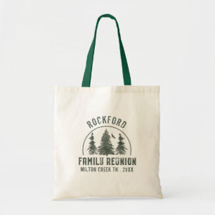 Familjen Reunion Rustic Forest Vintage Namn Tygkasse