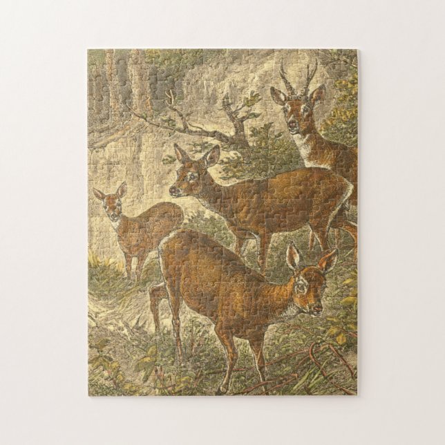 Familjen Roe - Deers in a Forest Pussel (Vertikal)