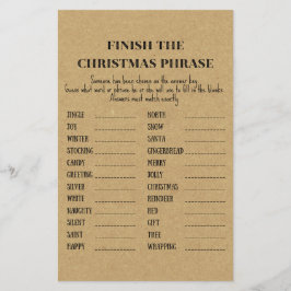 Familjen Rustic Jul Party Game TRINTED