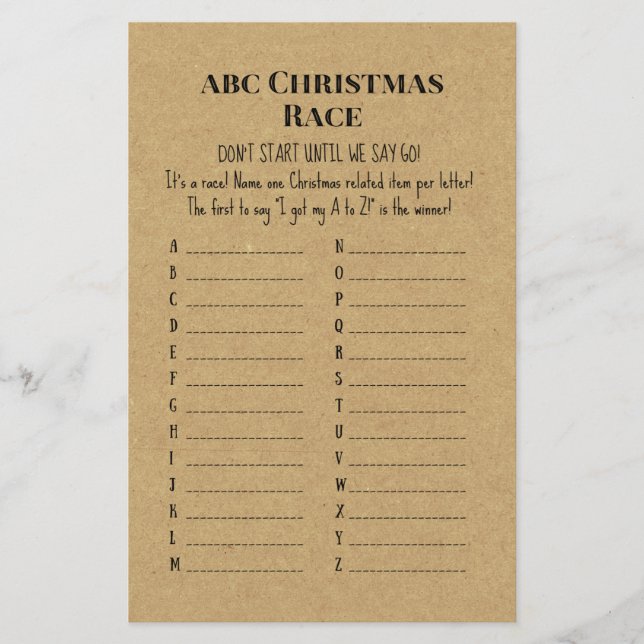 Familjen Rustic Jul Party Game TRINTED (Framsida)