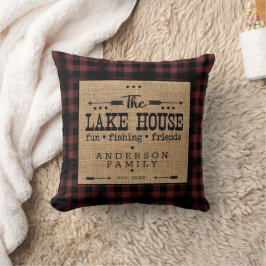 Familjen Rustic Land Namn Pput Sjö House Throw Kudde