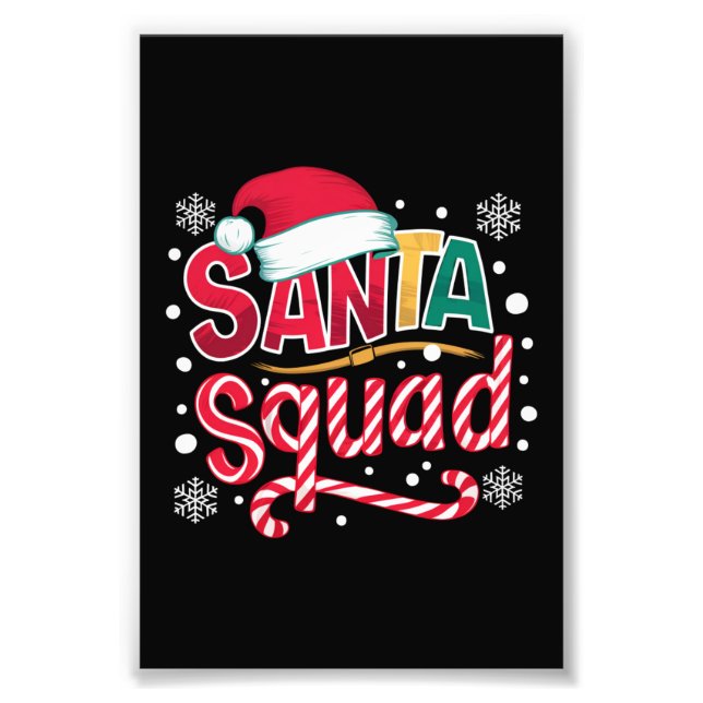 Familjen Santa Squad Julafton Squad Matching Santa Fototryck (Framsidan)