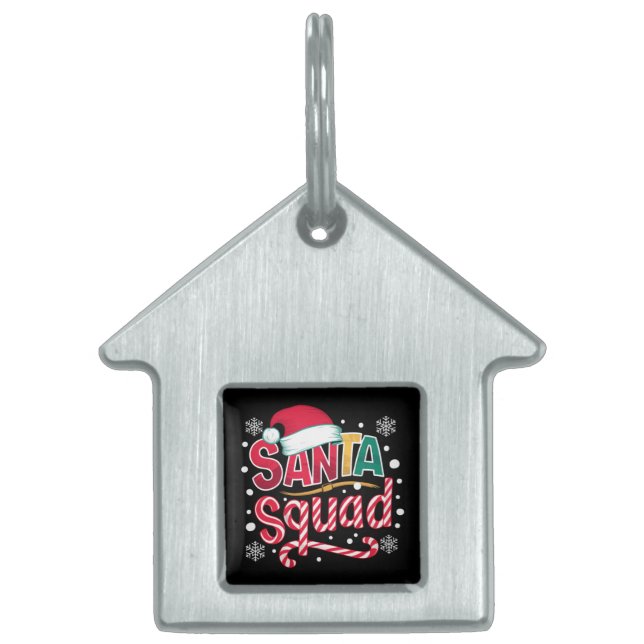 Familjen Santa Squad Julafton Squad Matching Santa ID-bricka Husdjur (Framsidan)