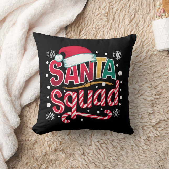 Familjen Santa Squad Julafton Squad Matching Santa Kudde (Filt)