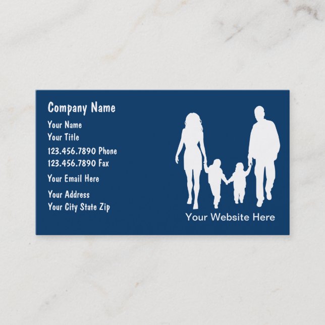 Familjen servar visitkortar visitkort (Framsida)