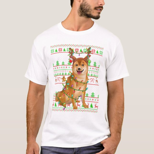 Familjen Shiba Inu Hund älskare T Shirt (Framsida)