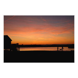 Familjen Silhouette Fototryck