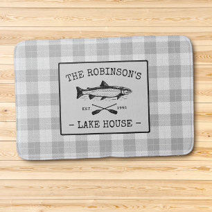 Familjen Sjö House Oars Fish Rustic White Play Badrumsmatta