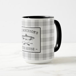 Familjen Sjö House Oars Fish Rustic White Play Big Mugg