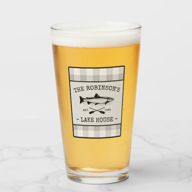 Familjen Sjö House Oars Fish Rustic White Play Glaskopp (Framsida fylld)