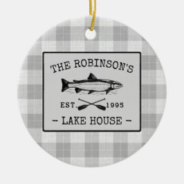 Familjen Sjö House Oars Fish Rustic White Play Julgransprydnad Keramik