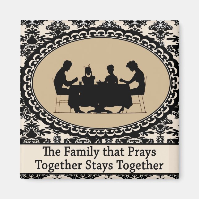 Familjen som Prays Together Magnet (Framsidan)