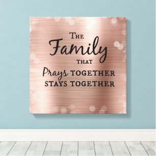 Familjen som Prays Together stannar ihop Canvastryck