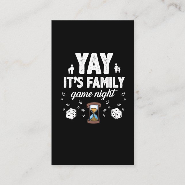 Familjen stiger ombord modig Sandglass för Visitkort (Framsida)