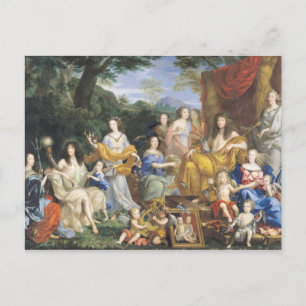 Familjen till Ludvig XIV 1670 2 Vykort