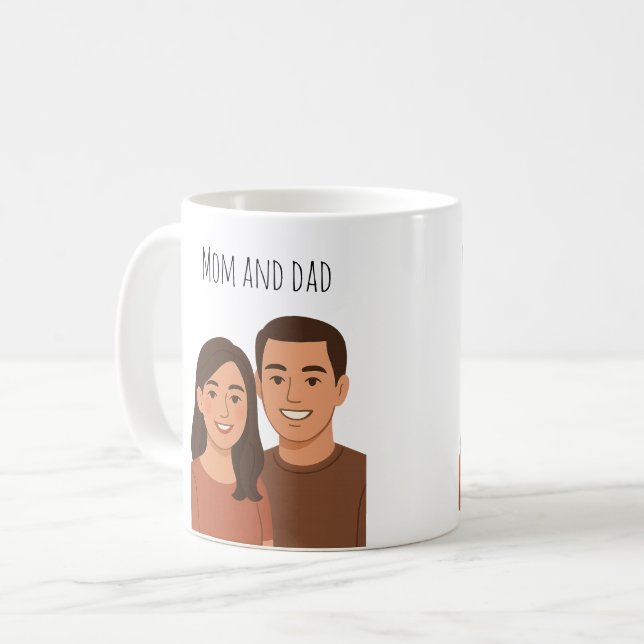 Familjen tillsammans känns som hemma. kaffemugg (Framsida vänster)